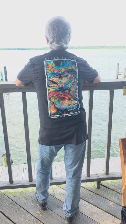 Trout and Redfish Graphitti Splash Cotton Tee